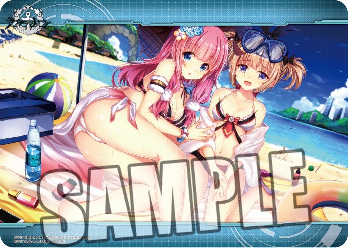 Character Rubber Mat Azur Lane Suffolk & Norfolk