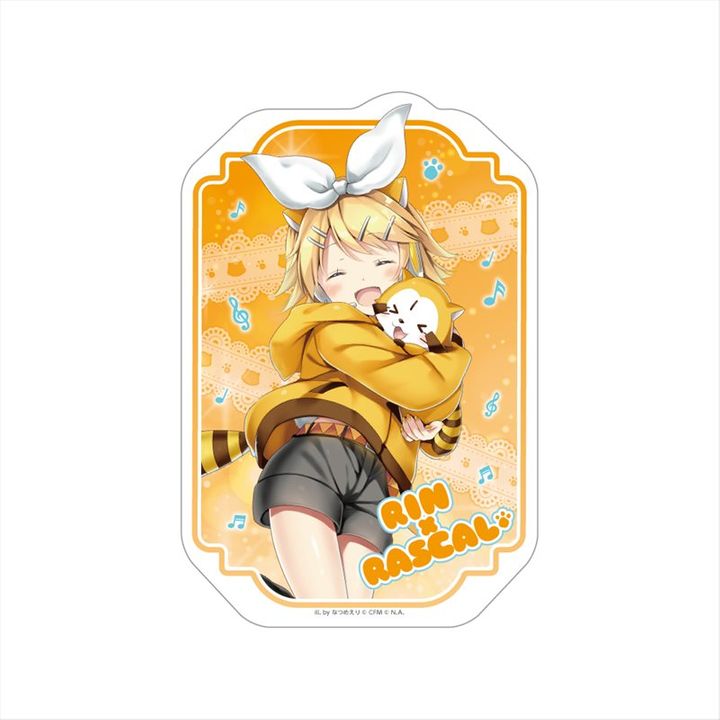 Hatsune Miku x Rascal the Raccoon 2018 Die-cut Magnet Kagamine Rin