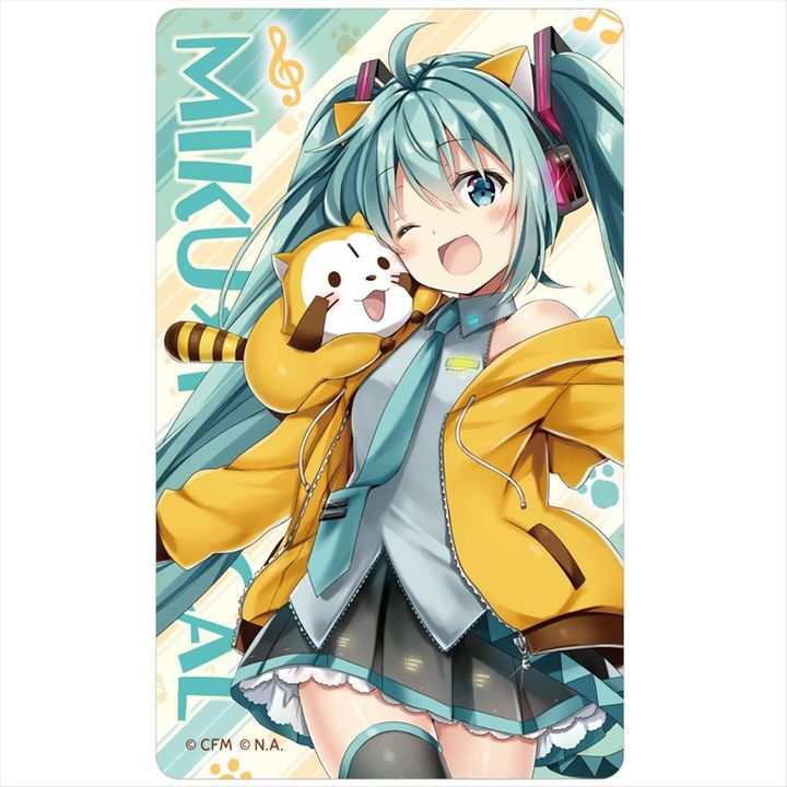 Hatsune Miku x Rascal the Raccoon 2018 Luminous IC Card Sticker Ver. 2