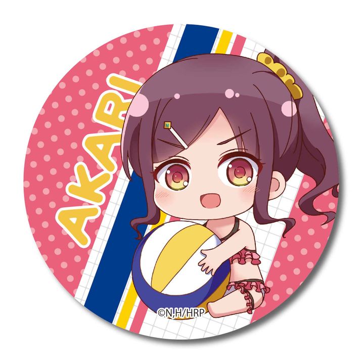 Harukana Receive GyuGyutto Can Badge Oshiro Akari