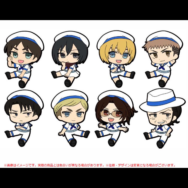 Petanko Trading Rubber Strap Attack on Titan Vol. 2 [Set of 8]