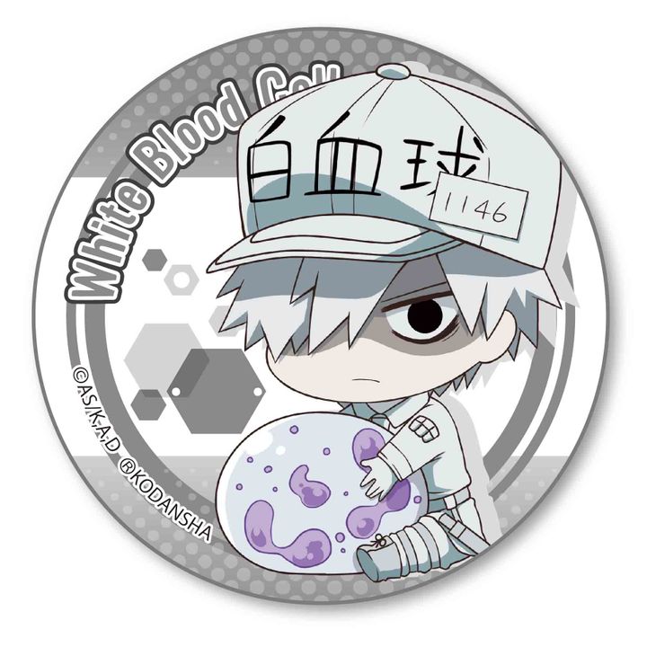 Cells at Work! GyuGyutto Can Badge White Blood Cell (Neutrophil)