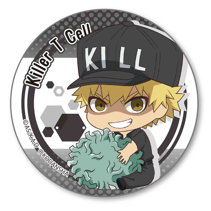 Cells at Work! GyuGyutto Can Badge Killer T Cell