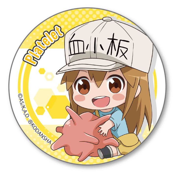 Cells at Work! GyuGyutto Can Badge Platelet