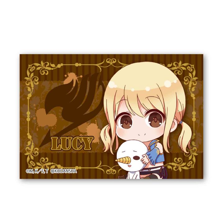 Fairy Tail GyuGyutto BIG Square Can Badge Lucy Heartfilia