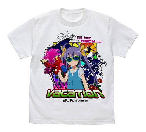 Non Non Biyori Vacation Renge no Vacation Full Color T-shirt White