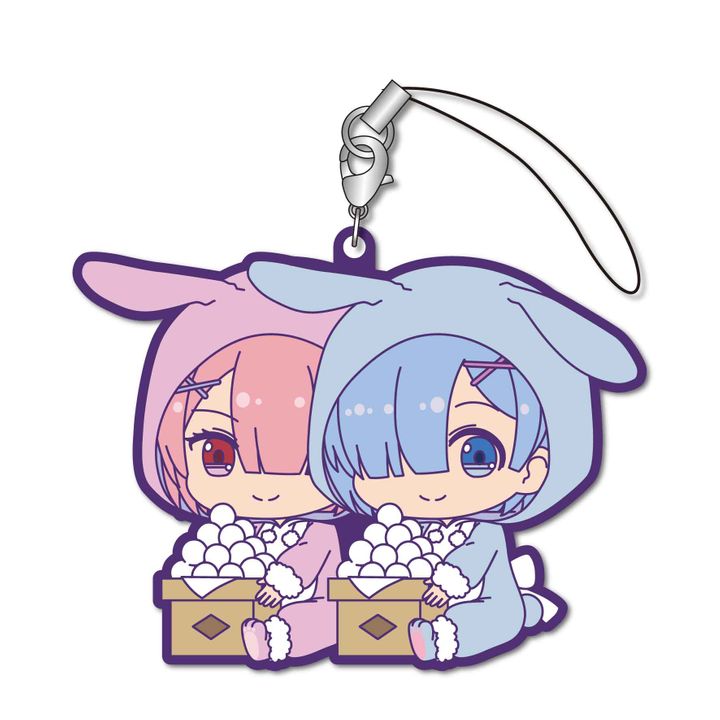 Re:Zero kara Hajimeru Isekai Seikatsu Rubber Strap Tsukimi Ver. Ram & Rem