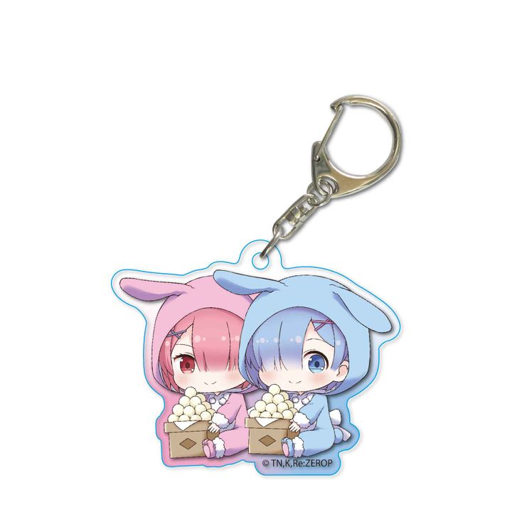 Re:Zero kara Hajimeru Isekai Seikatsu Acrylic Key Chain Tsukimi Ver. Ram & Rem