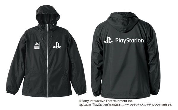 Play Station Hooded Windbreaker Play Station Black x White (Size M, L, XL)
