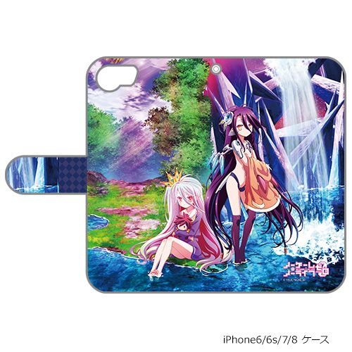 No Game No Life: Zero Original Illustration Book Type Smartphone Case for iPhone6/7/8 Shiro & Shuvi