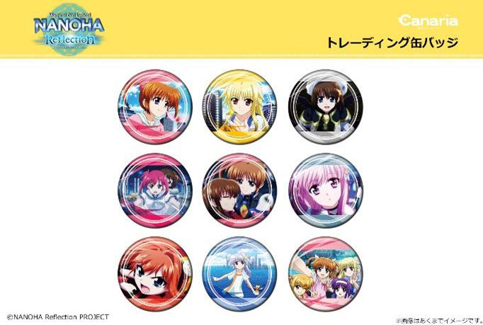 Magical Girl Lyrical Nanoha Reflection Trading Can Badge [Set of 9]