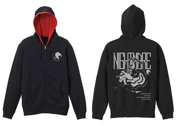 Date A Live Original Edition Tokisaki Kurumi Zip Hoodie Black x Red
