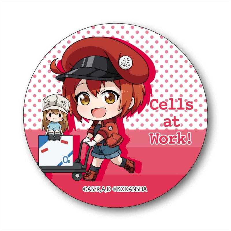 Cells at Work! TEKUTOKO Can Badge Red Blood Cell, Hand Cart