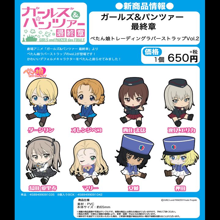 GIRLS und PANZER das Finale Petanko Trading Rubber Strap Vol. 2 [Set of 8]
