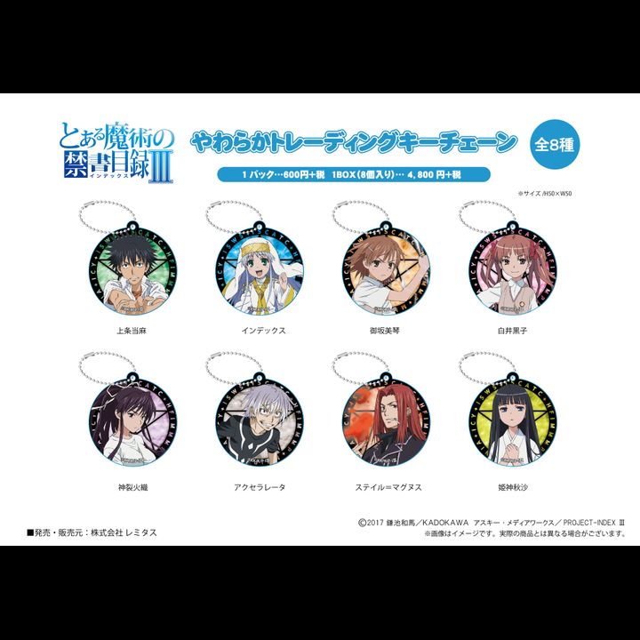 To Aru Majutsu no Index III Yawaraka Trading Key Chain [Set of 8]