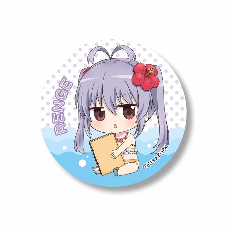 Non Non Biyori Vacation GyuGyutto Can Badge Miyauchi Renge (Hibiscus)
