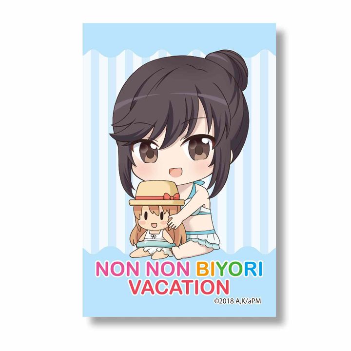 Non Non Biyori Vacation GyuGyutto Big Square Can Badge Ichijo Hotaru