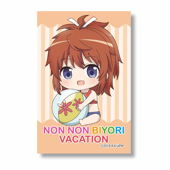 Non Non Biyori Vacation GyuGyutto Big Square Can Badge Koshigaya Natsumi