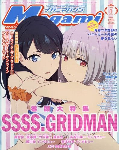 [BONUS BIG POSTER] Megami MAGAZINE January 2019 Issue [Cover & Top Feature] SSSS.GRIDMAN w/ Poster(s) feat. Popular Anime Works