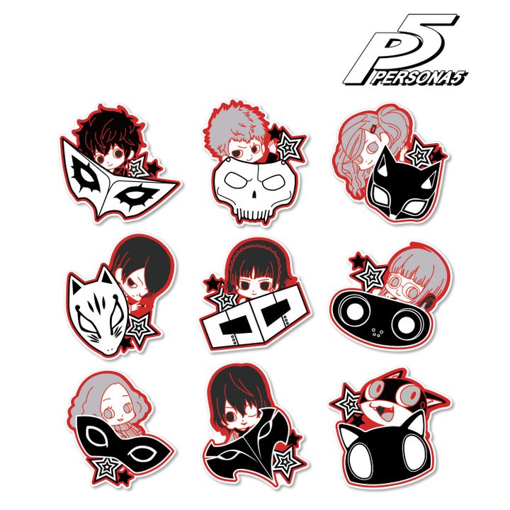 Persona 5 Trading Acrylic Magnet Hyokkori Motif Ver. [Set of 9]