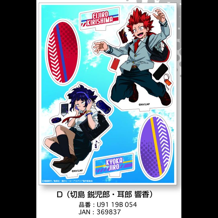 My Hero Academia Acrylic Stand D Kirishima Eijiro & Jiro Kyoka