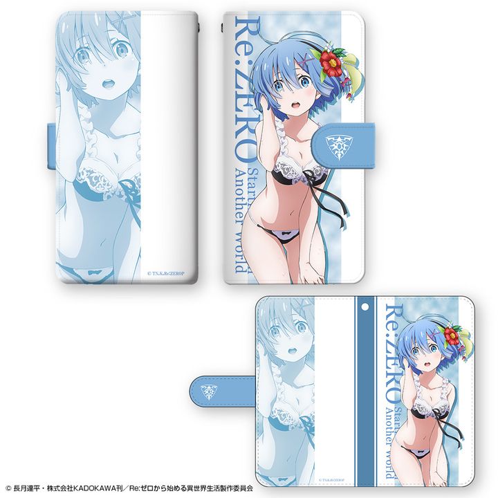 Re:Zero kara Hajimeru Isekai Seikatsu Book Style Smartphone Case Design 02 Rem (L Size)
