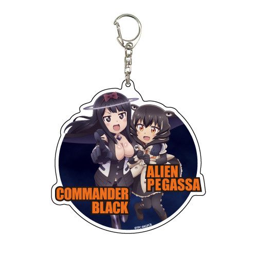 Deka Acrylic Key Chain Kaiju Girls Black 01 Commander Black & Alien Pegassa