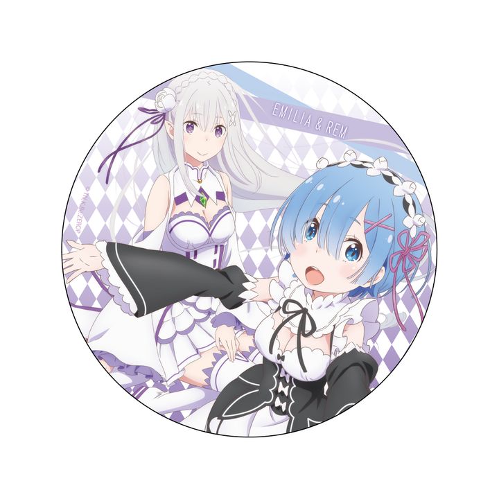 Re:Zero kara Hajimeru Isekai Seikatsu Deka Can Badge Emilia & Rem