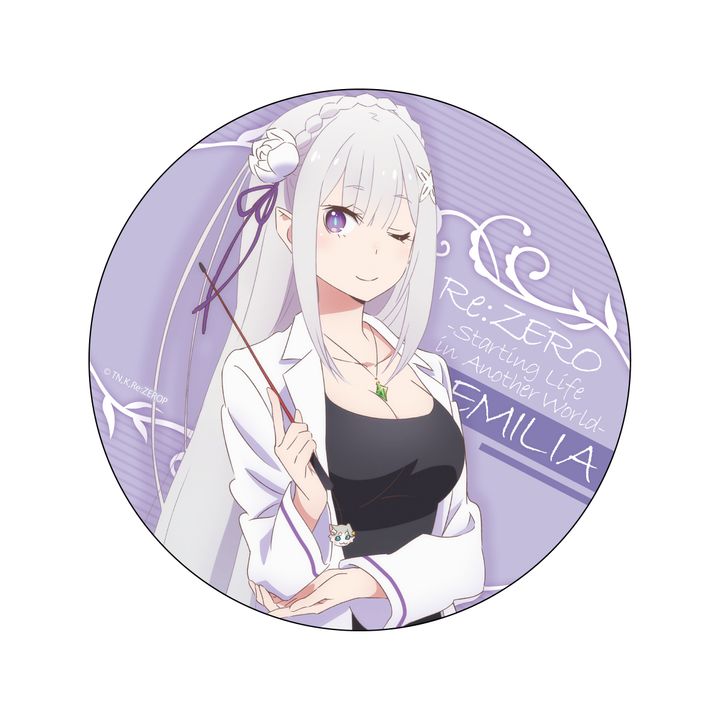 Re:Zero kara Hajimeru Isekai Seikatsu Deka Can Badge Emilia D