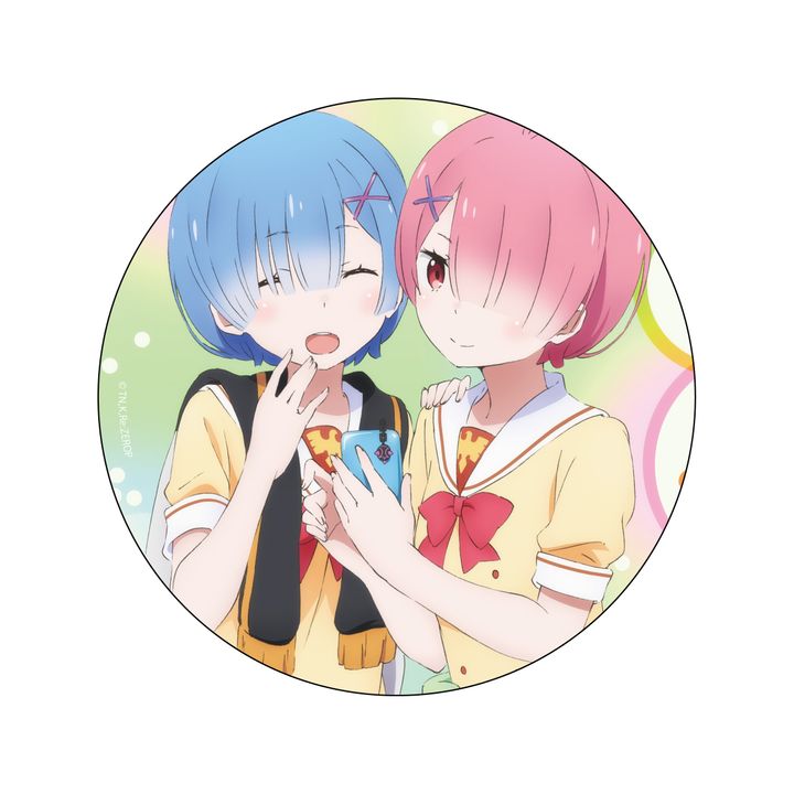 Re:Zero kara Hajimeru Isekai Seikatsu Deka Can Badge Rem & Ram A
