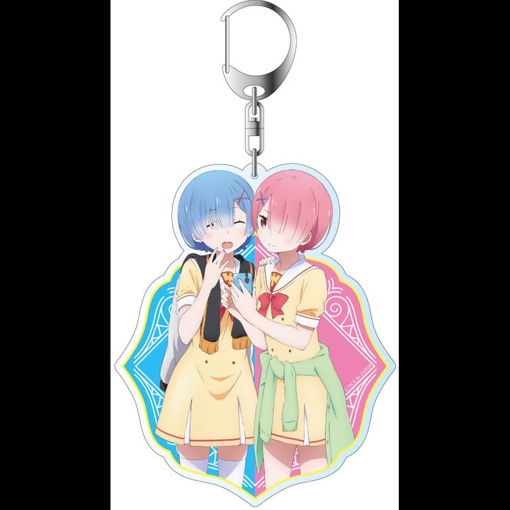 Re:Zero kara Hajimeru Isekai Seikatsu Deka Key Chain Rem & Ram