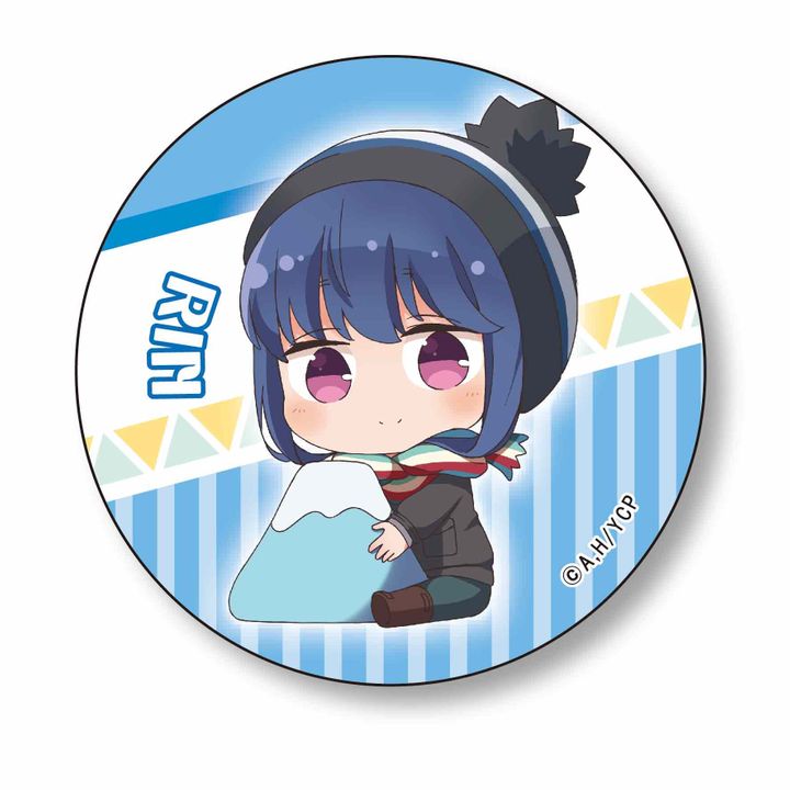 Yurucamp GyuGyutto Can Badge Mt. Fuji Ver. Shima Rin