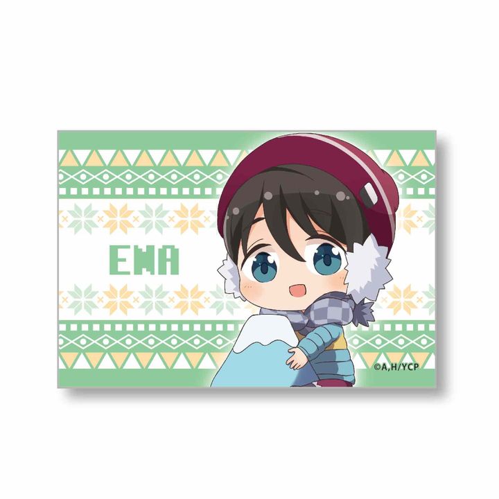 Yurucamp GyuGyutto Big Square Can Badge Mt. Fuji Ver. Saito Ena