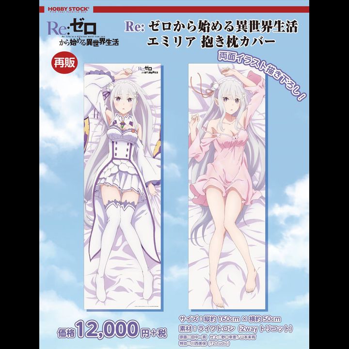 Re:Zero kara Hajimeru Isekai Seikatsu Emilia Dakimakura Cover