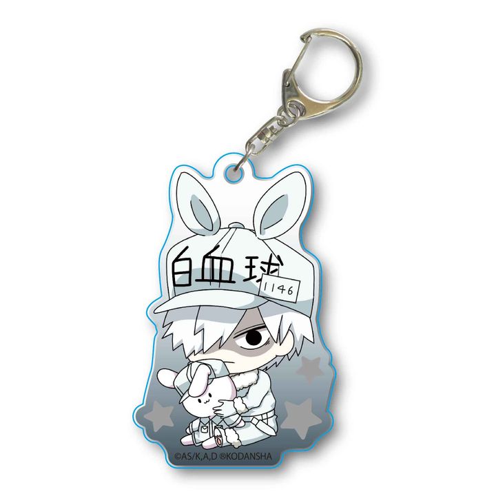 Cells at Work! GyuGyutto Acrylic Key Chain Usamimi Ver. White Blood Cell (Neutrophil)