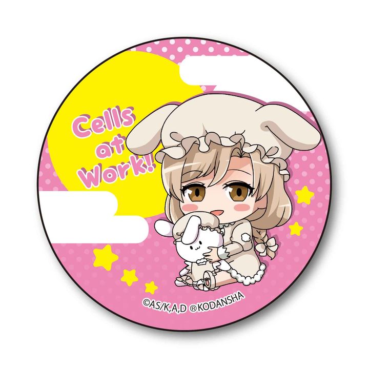 Cells at Work! GyuGyutto Can Badge Usamimi Ver. Macrophage