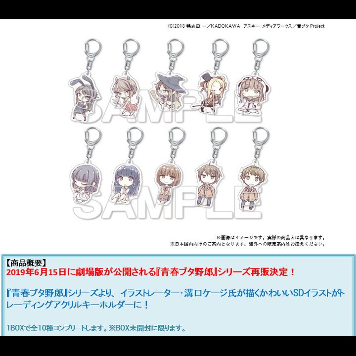 Seishun Buta Yaro wa Bunny Girl-senpai no Yume wo Minai Trading Acrylic Key Chain [SET OF 10]