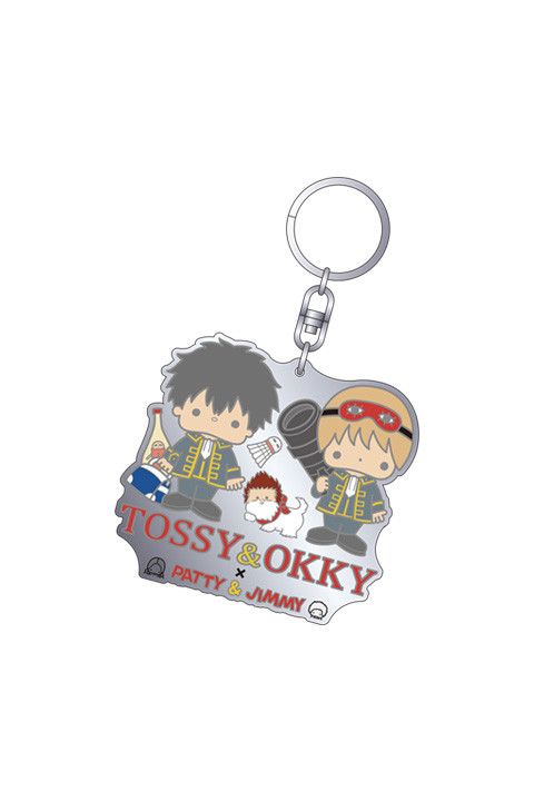 Gintama x Sanrio Characters Metal Key Chain C Tossy and Okky x Patty & Jimmy