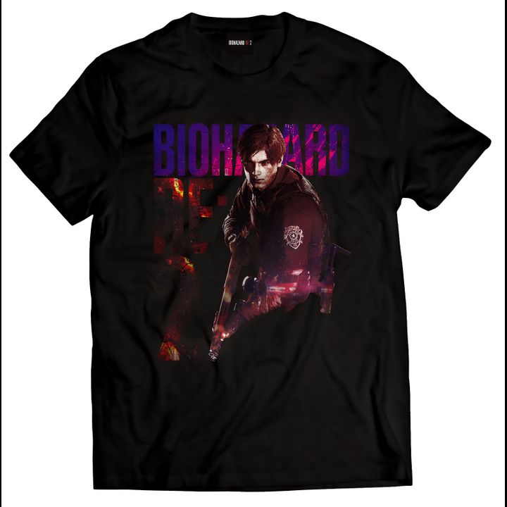 Resident Evil 2 T-shirt Leon S. Kennedy Black (M/L/XL Size)