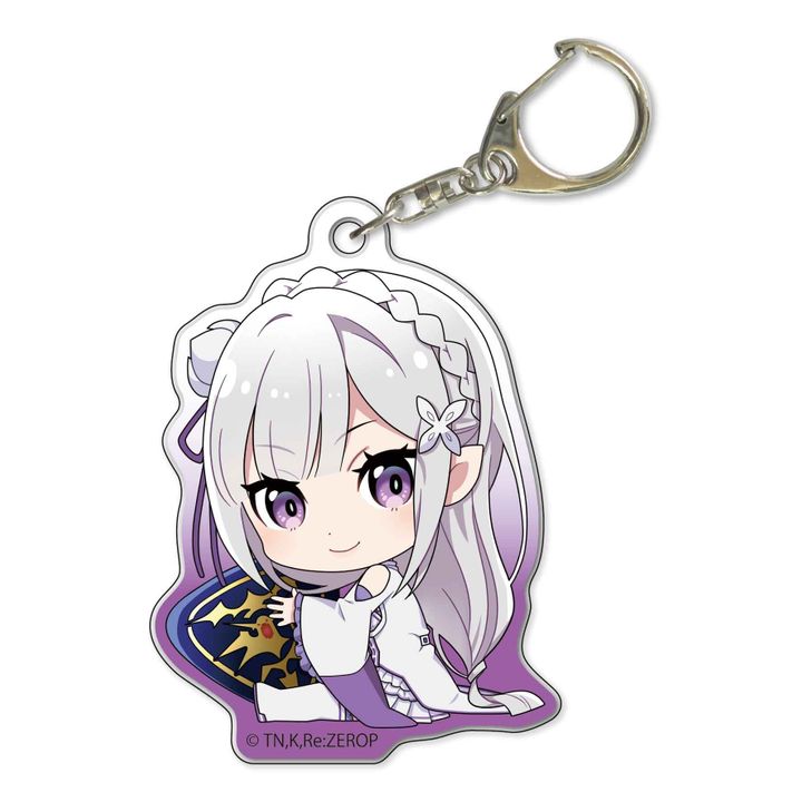 Re:Zero kara Hajimeru Isekai Seikatsu GyuGyutto Acrylic Key Chain Emilia Emblem