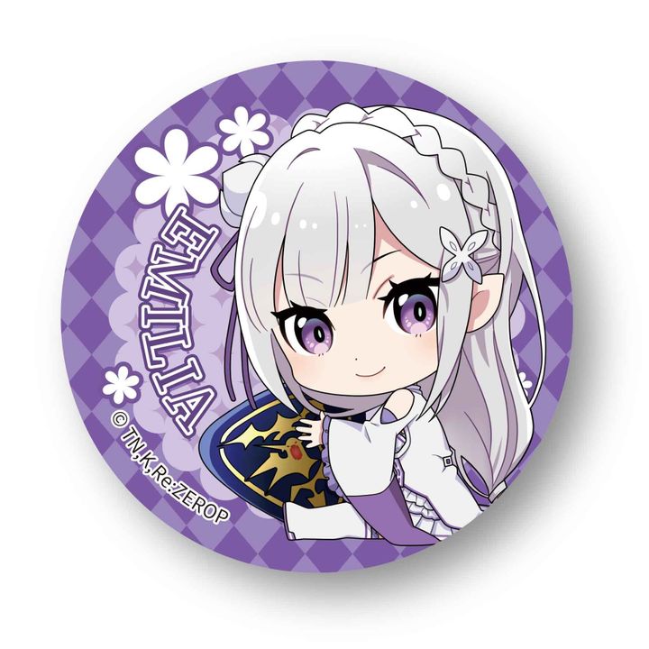 Re:Zero kara Hajimeru Isekai Seikatsu GyuGyutto Can Badge Emilia Emblem