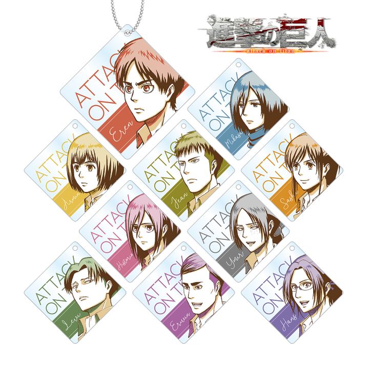 Attack on Titan Trading Acrylic Key Chain Color Palette Ver. [SET OF 10]