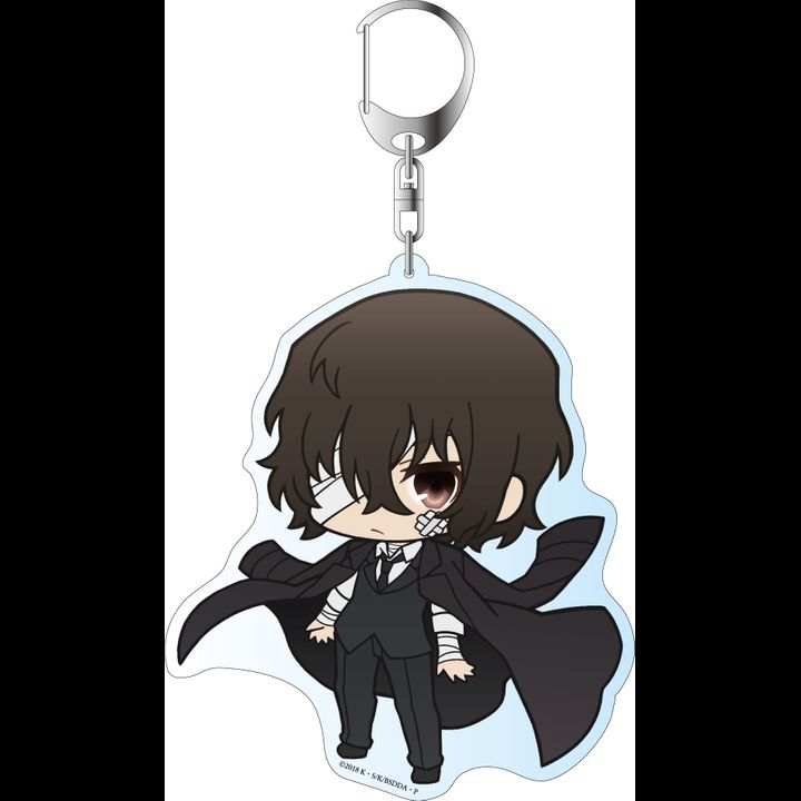 Bungou Stray Dogs DEAD APPLE Deka Key Chain Puni Chara Dazai Osamu Kuro no Jidai Ver.
