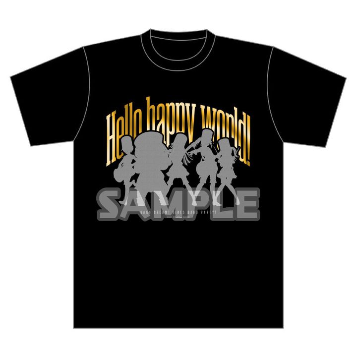 BanG Dream! Girls Band Party! Foil print T-shirt Hello, Happy World! (M/L/XL size)