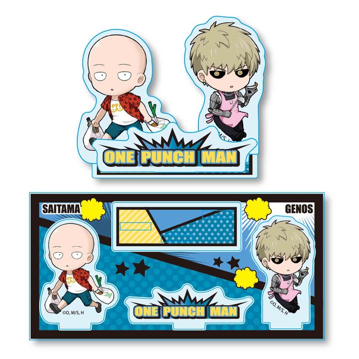 One-Punch Man Pukasshu Acrylic Figure Saitama & Genos
