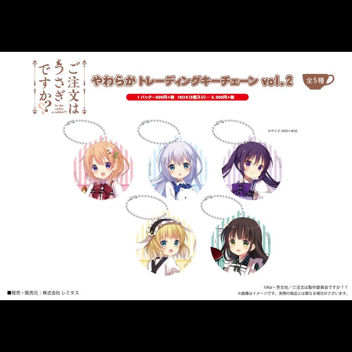 Gochumon wa Usagi Desu ka?? Yawaraka Trading Key Chain Vol. 2 [SET OF 5]