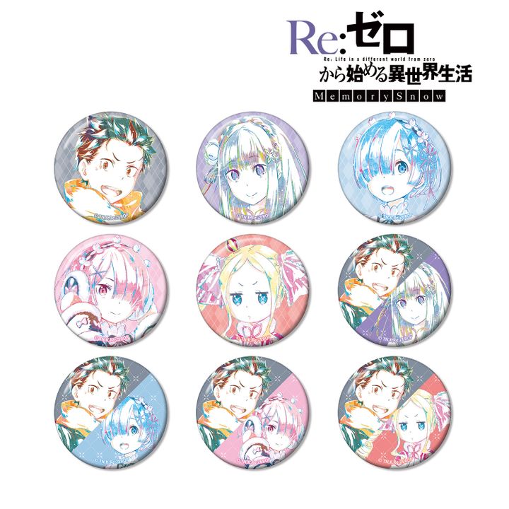 Re:Zero kara Hajimeru Isekai Seikatsu Memory Snow Trading Ani-Art Can Badge [SET OF 9]