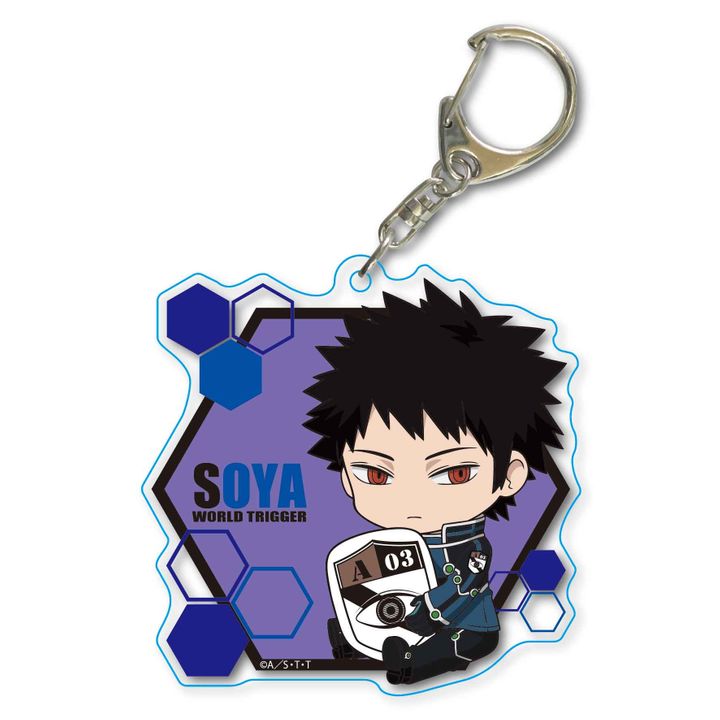 World Trigger GyuGyutto Choi Deka Acrylic Key Chain Kazama Soya