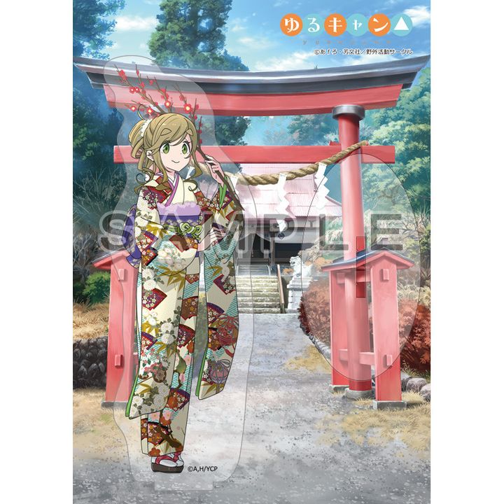 Yurucamp Original Illustration Acrylic Stand Inuyama Aoi Kimono