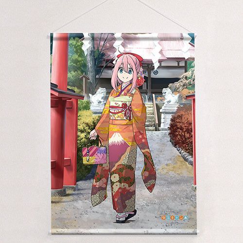 Yurucamp Original Illustration B2 Tapestry Kagamihara Nadeshiko Kimono (72x51cm)